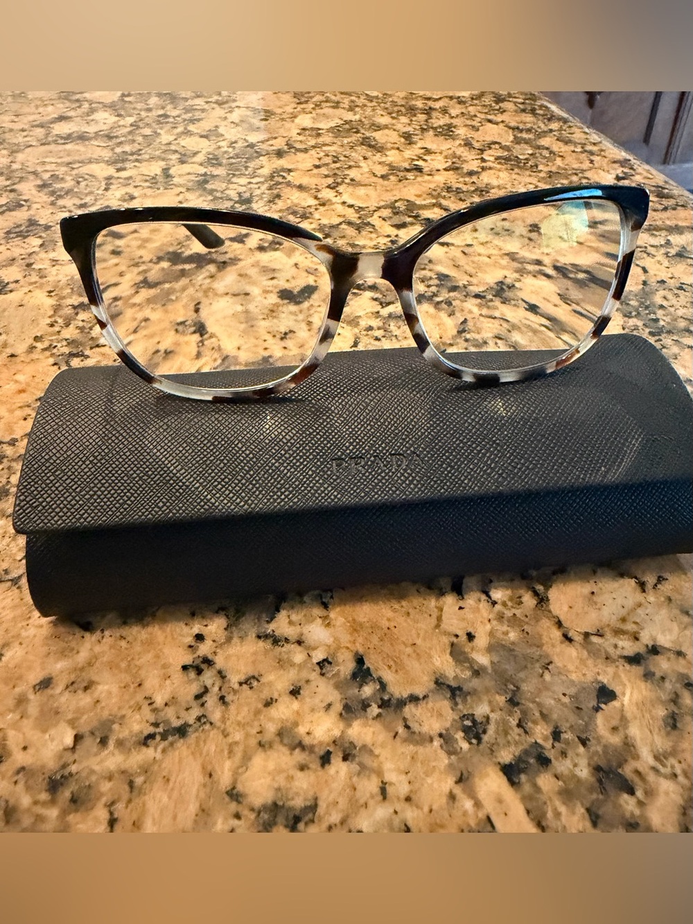 Prada VPR 07w tortoise talc/black eyeglasses frame